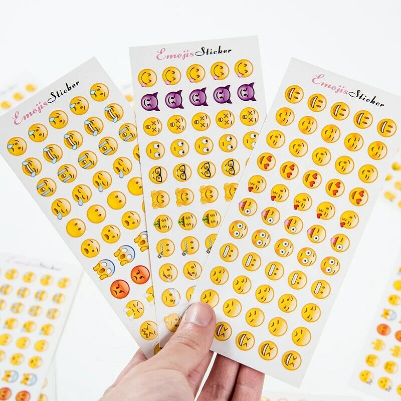 12 blätter/Lot Vintage Emoji-Aufkleber Für Telefon Kid Studenten Dekorative ScrapBooking Tagebuch DIY Klebstoff Schule Schreibwaren
