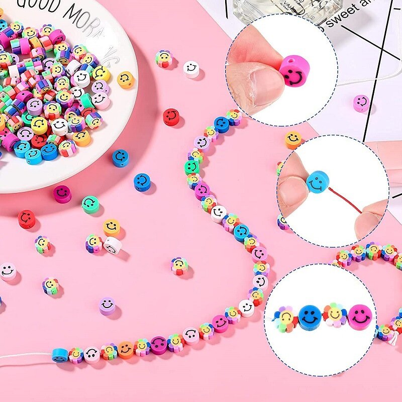 Kit de bracelet en perles irrigation colorées pour filles, ensemble de bricolage, chaîne à trous droits, bijoux en perles bohèmes, accessoires de bricolage, cadeau pour filles, kit exécutif