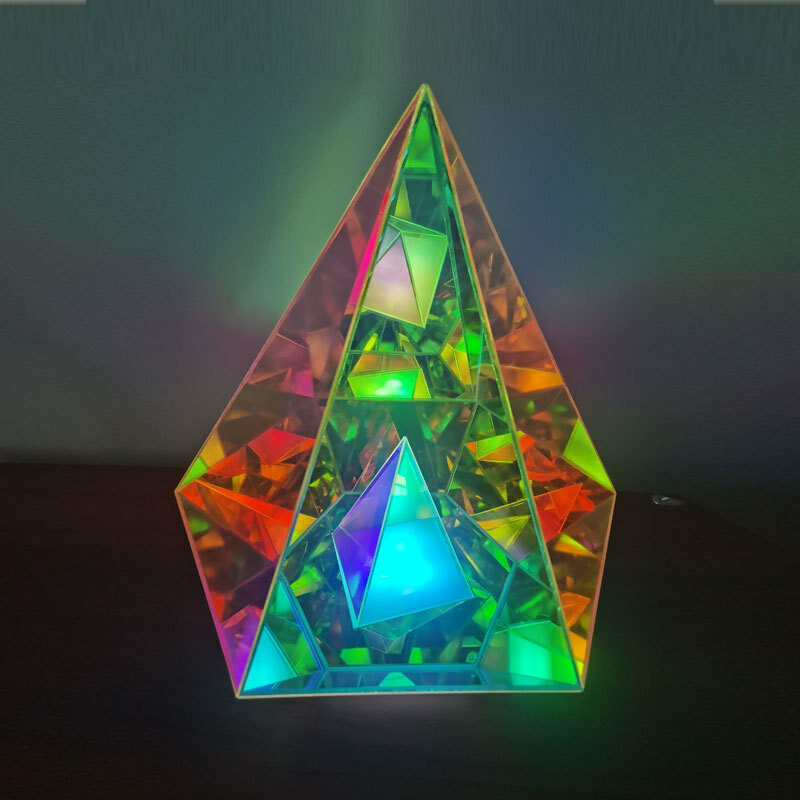 Piramida USB kolorowe przyciemnianie lampka nocna LED Outdoor Camping dekoracja do domu do sypialni prezent na ślub/urodziny lampa atmosfera