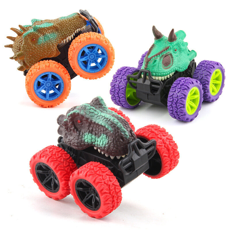 4 pçs/set puxar para trás simulação dinossauro carro para criança brinquedos de silicone gota resistente coleção modelo festa aniversário entretenimento