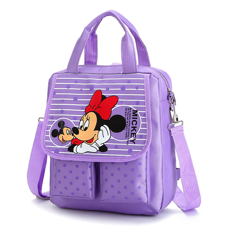 Disney's New Cartoon Mickey and Minnie Children's Backpack Luxury Brand Boys and Girls Schoolbag Large Capacity Casual Tote Bag