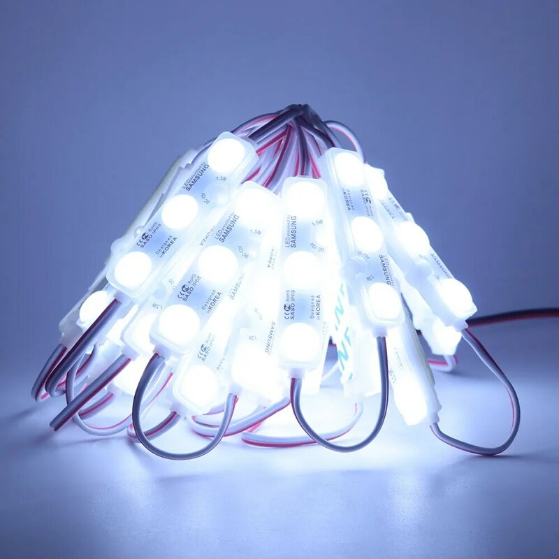 Módulo de luz led com chip samsung, 1.2w, 12v, luz de fundo, super brilhante, design publicitário, à prova d'água