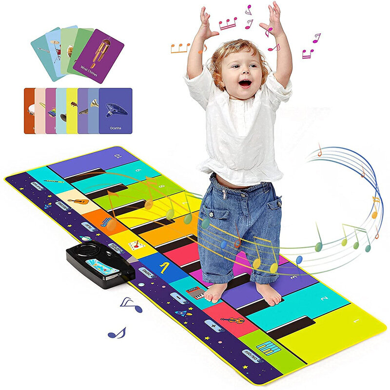 5 스타일 어린이를위한 단일 행 다기능 악기 피아노 매트 유아 키보드 놀이 카펫 교육 완구