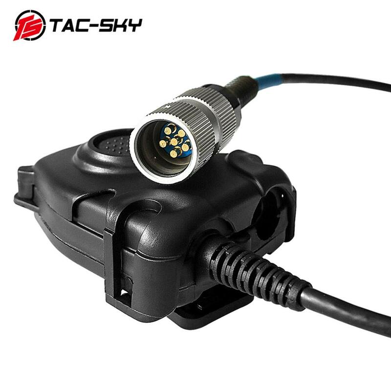 Ts TAC-SKY ptt 6 pinos para peltor ptt fone de ouvido tático para um/prc152 152a militar walkie talkie modelo rádio militar