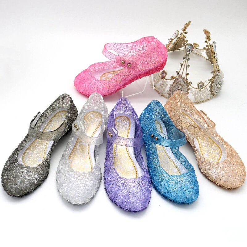 Zapatos de princesa para niñas pequeñas, Sandalias de tacón alto para fiesta de Cosplay, utilería de rendimiento