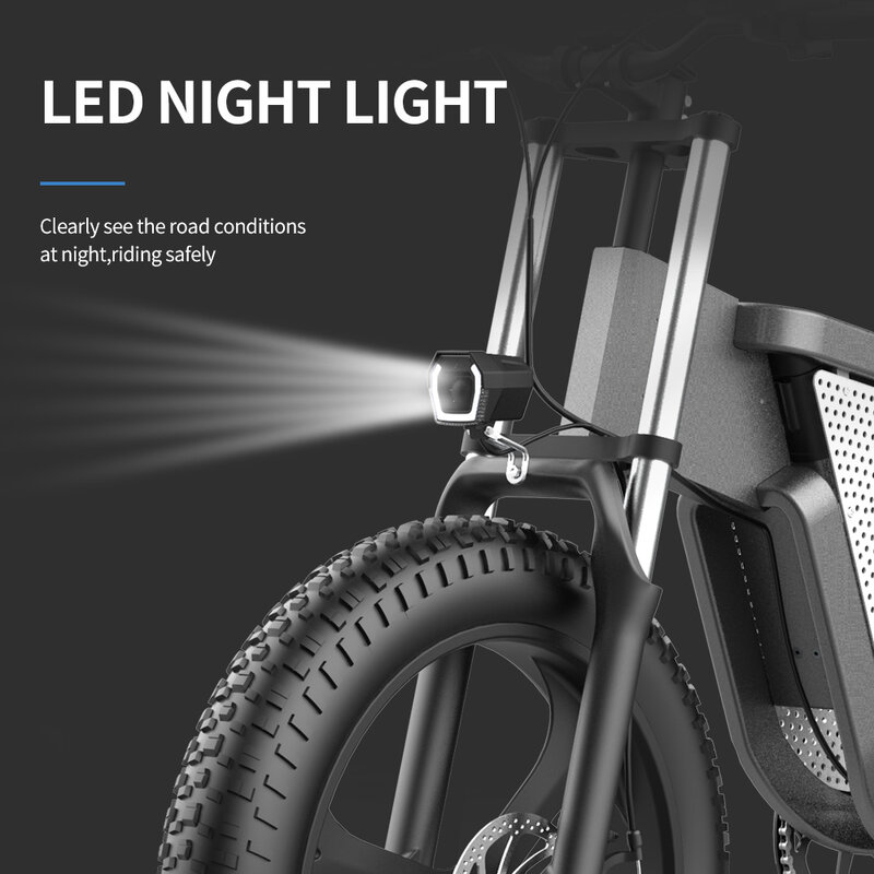 Bicicleta Eléctrica todoterreno X20 para adultos, bici de montaña potente, neumático ancho de 20 pulgadas, 2000W, 48V, 30Ah, UL