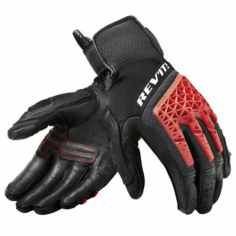 Sarung tangan Revit hitam/abu-abu pria, sarung tangan layar sentuh balap sepeda motor kulit asli tekstil berkendara 4 jaring ukuran M-XXL