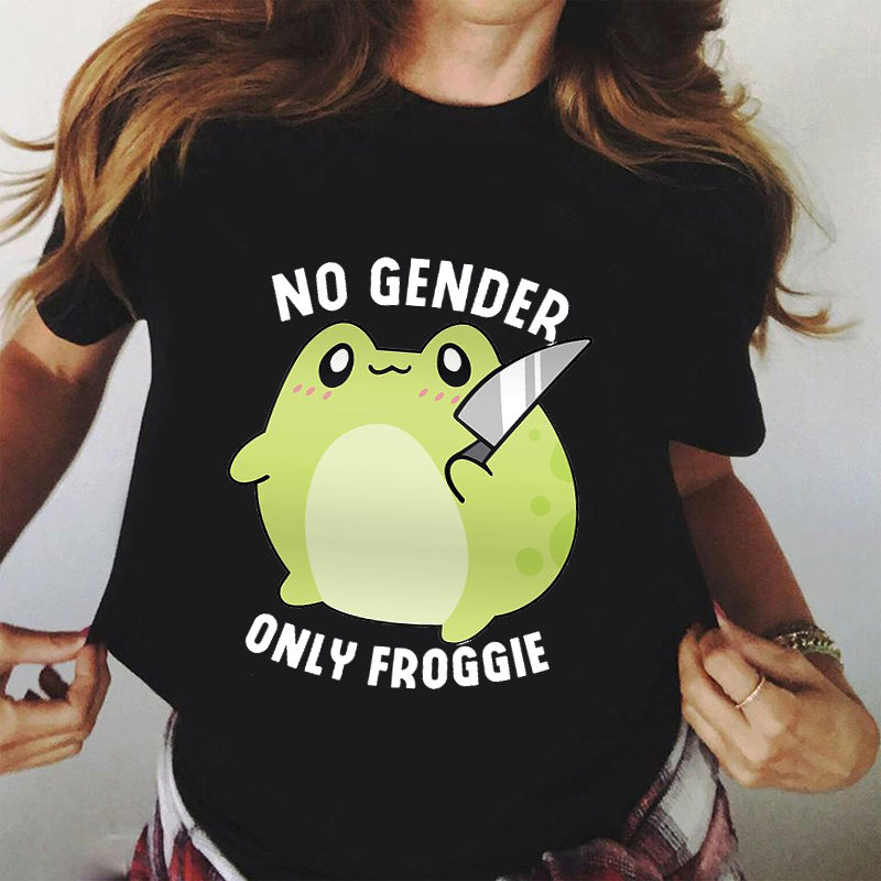 No Gender solo Froggie T-Shirt uomo donna estate Harajuku T shirt oversize Hip Hop Streetwear novità Frog T shirt Top Tees