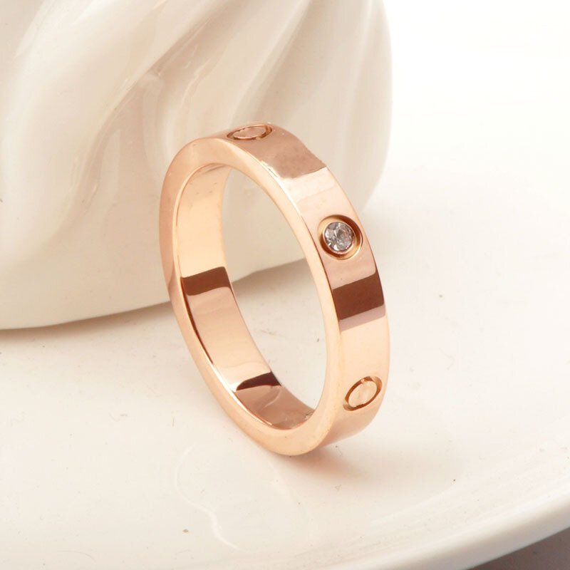 2022 New Rose Ring Women's Fashion Jewelry 316L Stainless Steel Titanium Steel Ring Index Finger Ring Waterproof Gift Women