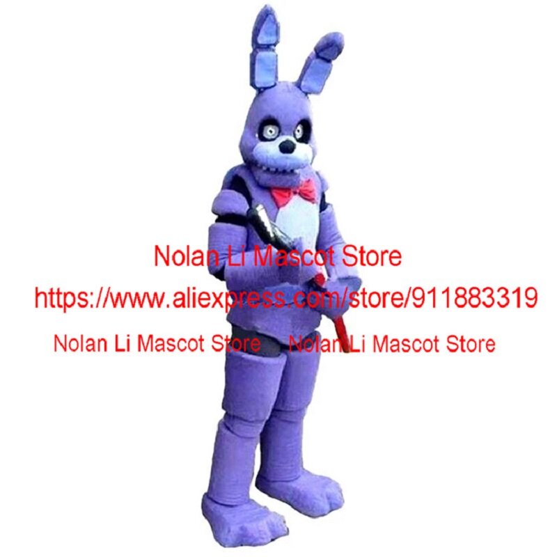 Costume da mascotte di coniglio viola Creepy di alta qualità vestito per adulti vestito operato da festa Cosplay regalo di festa di carnevale di Halloween 1086