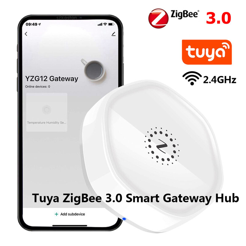 Tuya ZigBee3.0 Smart Gateway Hub Smart Home Bridge Smart Life Aplikasi Remote Control Nirkabel Bekerja dengan Alexa Google Home