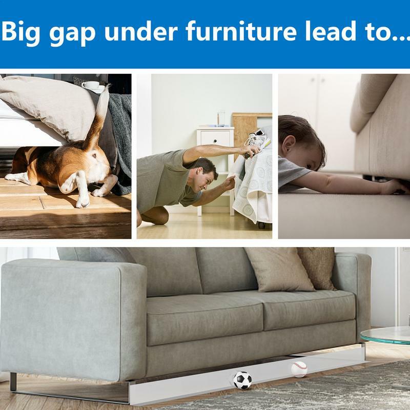 Under Couch Blocker Gap-Bumper for Under Furniture Stop Things Going Under Sofa Couch or Bed Easy to Install for Hard Floors