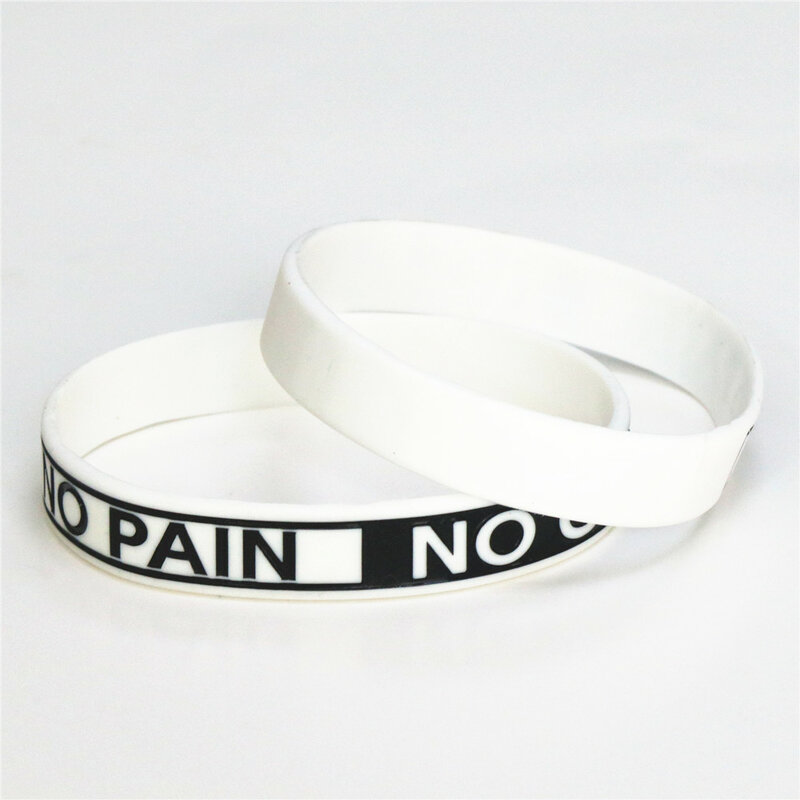 1pc venda quente moda pulseira de silicone lema sem dor sem ganho pulseira de silicone pulseiras & pulseiras feminino presente sh073