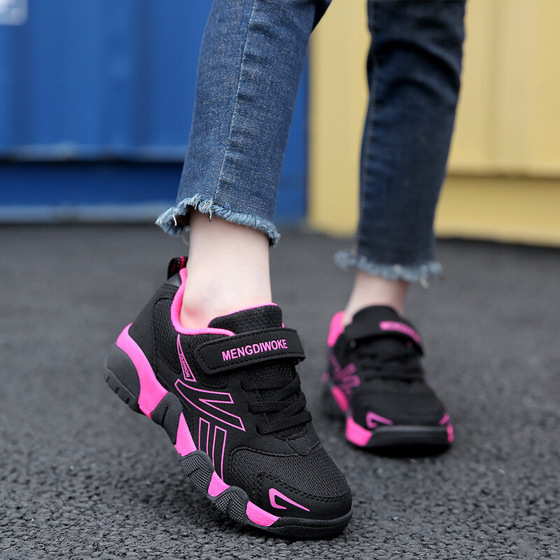 Childrens Sneakers Autumn Winter Casual Mesh Breathable Girls Sports Shoes Leather Non-slip Children Sneakers Size 28-37