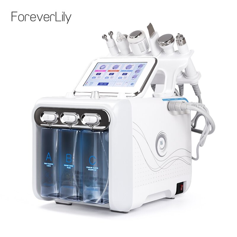 Máquina Facial 6 en 1 de dermoabrasión de diamante para la piel, dispositivo de hidrobelleza con chorro de oxígeno y agua, limpieza Facial al vacío, H2O2