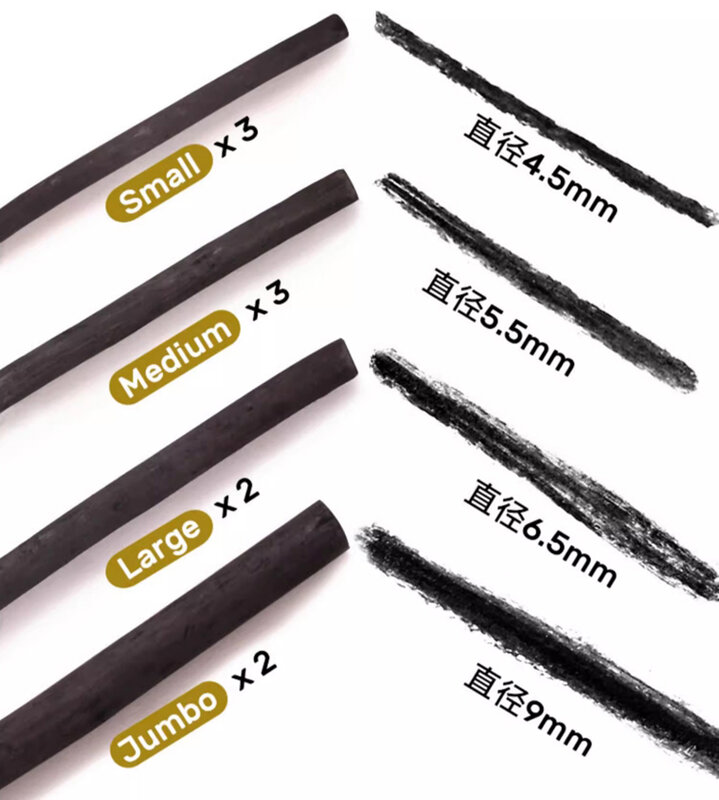 10 Pcs Willow Charcoal Sticks Drawing Sketch Black Charcoal Fine Bar Graphite Rod Gift Box Painting Student Special Art Supplies