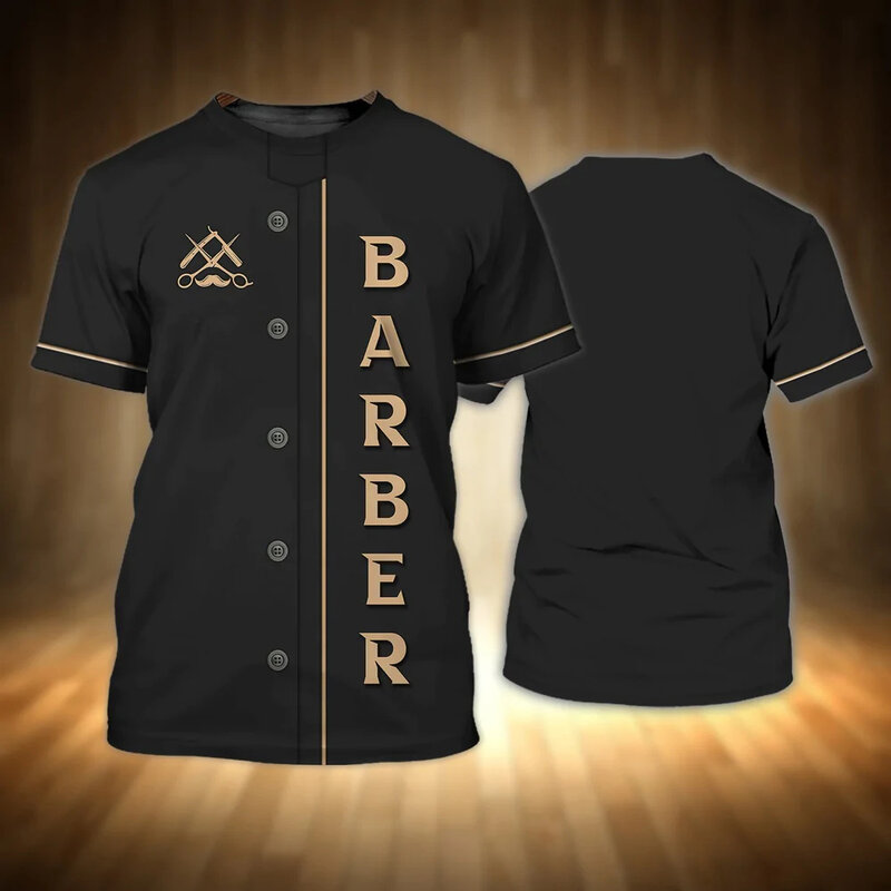 Barber Shop Shirt Men's T-Shirts 3D Printed Custom Men's Clothing O-Neck Oversized Cheap Short Sleeve Tops Cool Punk Streetwear