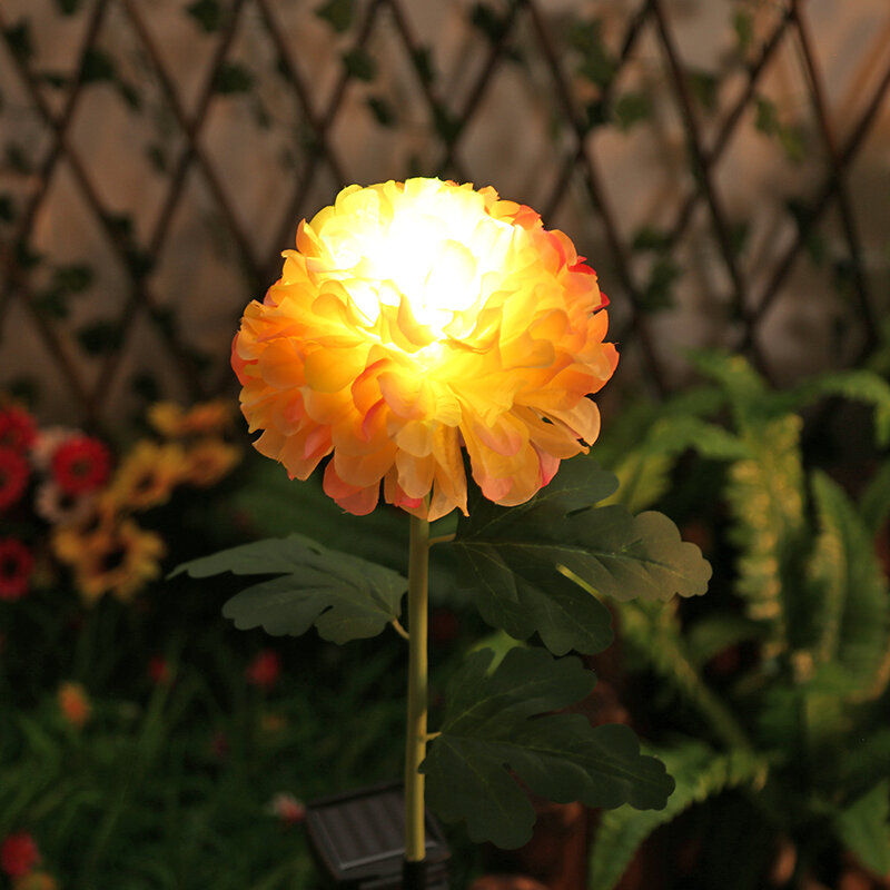 Искусственная Гортензия, светодиодный светильник на солнечной батарее, носветильник светильник, меняющий цвет, комплект уличных садовых л...