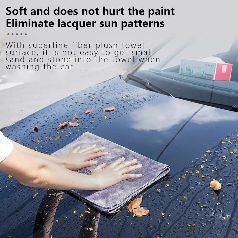 Toalla de microfibra para lavado de coches, paño de secado para limpieza de coches, cuidado del coche, detalles de gama alta, 1 unidad