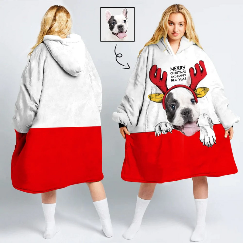 Sudadera con capucha personalizada con caras en t para mujer, manta de forro polar de gran tamaño, regalos para fotos