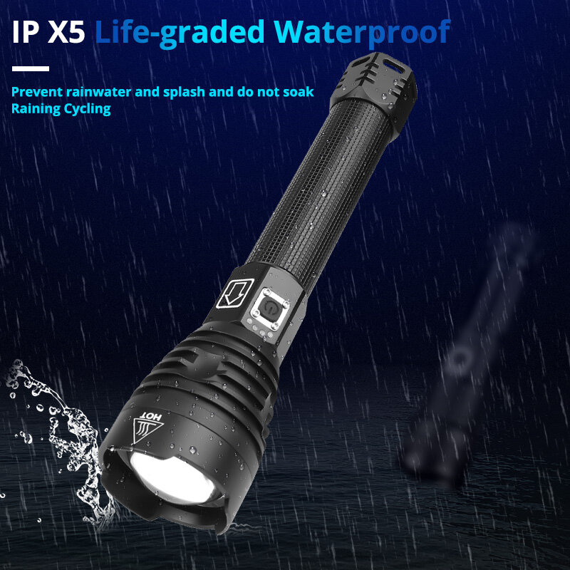 Самый мощный светодиодный фонарик 18650 лм Xhp90 фонарь фонарик с зарядкой от Usb, тактические фонарики 26650 или, ручная лампа XHP50