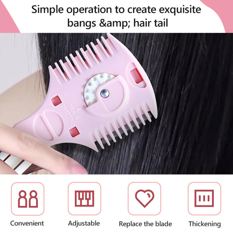 Regulowana maszynka do włosów ścinanie włosów narzędzie przycinanie grzywka włosy ogon warstwy narzędzia do stylizacji włosów dla początkujących dwustronne ostrze narzędzia