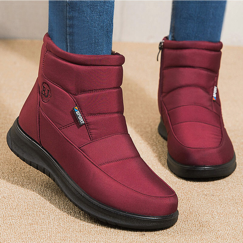 ผู้หญิงรองเท้าผู้หญิงข้อเท้ารองเท้าสำหรับฤดูหนาวรองเท้าผู้หญิง2022ใหม่ Warm Snow Boots รองเท้ากันน้ำแบน Botas Femininas ซิป botines