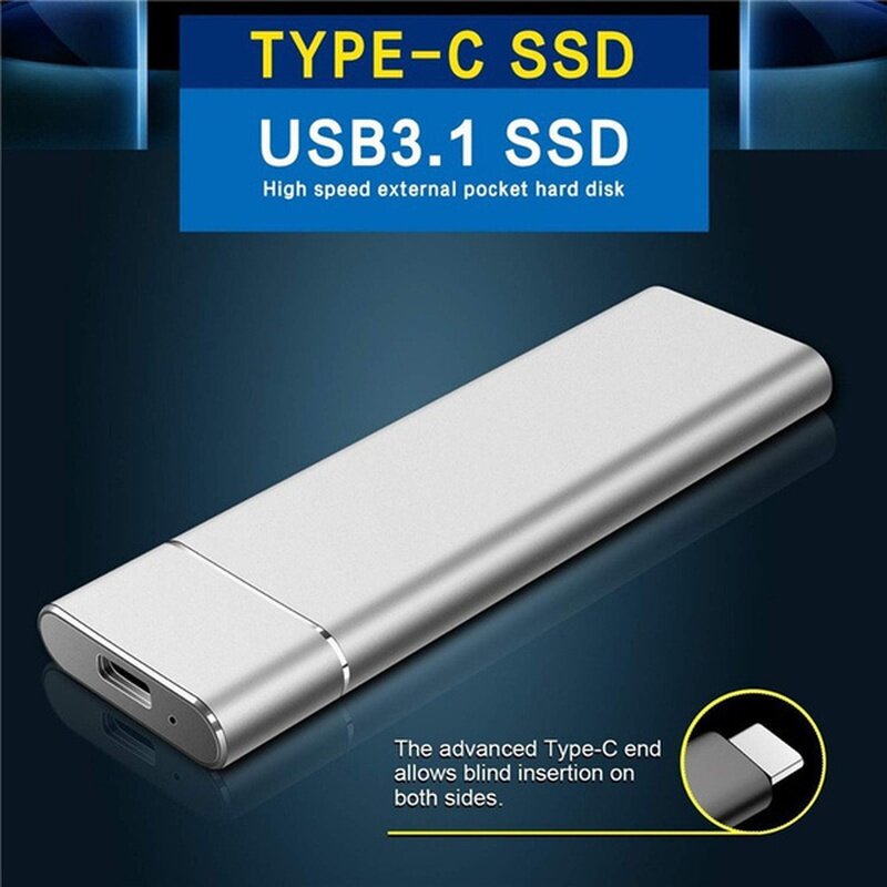 SSD External 500GB 1TB Mobile Solid State Drive Flash Drive Portable TypeC USB Mini Slim High Speed Transfer Flash Memory Device