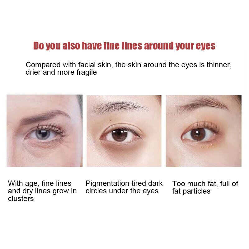 Anti-Wrinkle Eye Cream Fades Fine Lines Anti Dark Circles Eye Serum Remove Eye Bags Puffiness Anti-Aging Firmness Eye Care