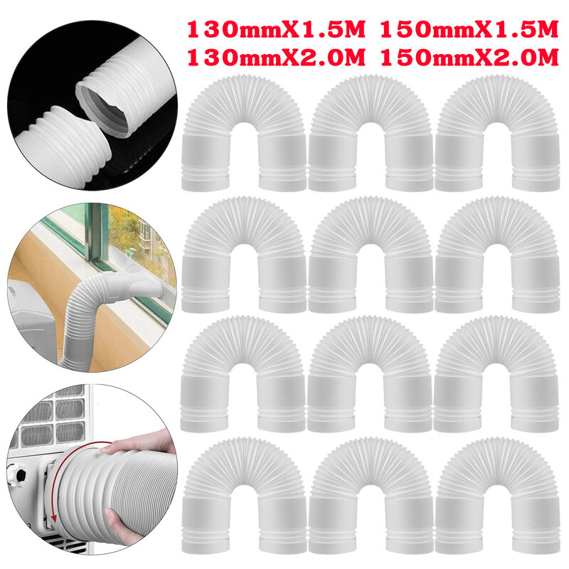 130/150mm Ventilator Pipe Universal Flexible Tube Air Ventilation Pipe Hose Air Conditioner Exhaust Duct Air System Vent 1.5/2m