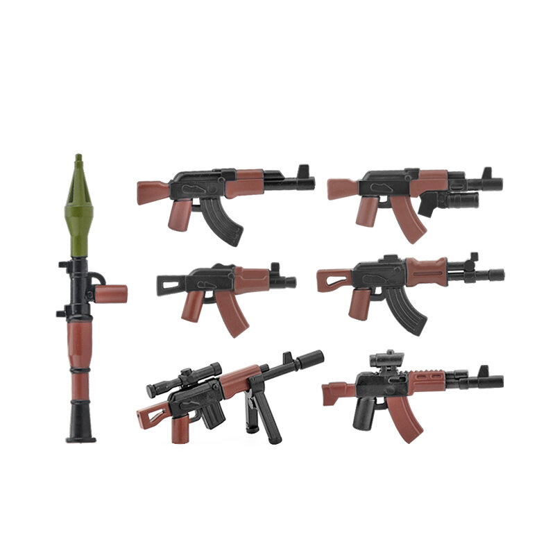 Военное оружие WW2, строительный блок для детской винтовки, два цвета, печатные кирпичи, аксессуары для солдат, детские игрушки MOC 98K