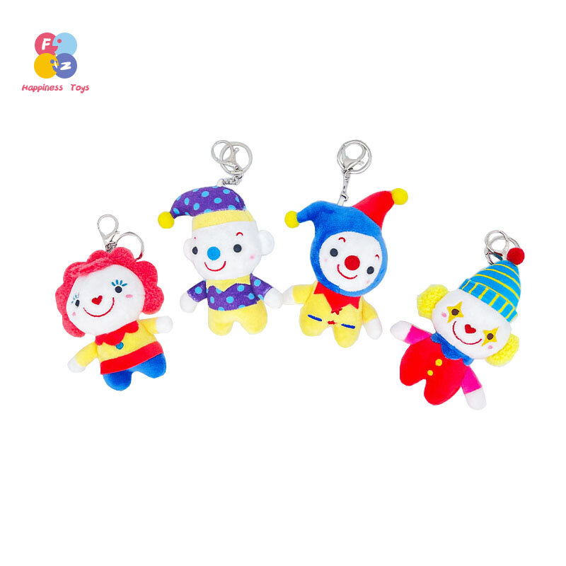 Porte-clés Clown en peluche de dessin animé Kawaii, accessoire mignon pour sac à dos, pendentif de voiture, cadeau d'anniversaire et de noël