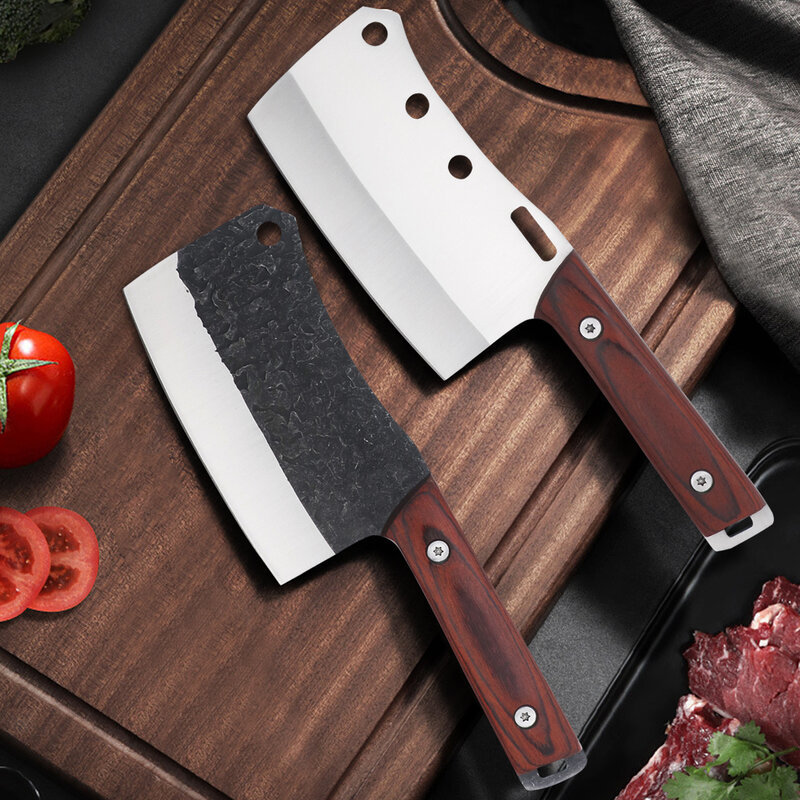 Кованый кухонный нож, измельчитель, многоцелевой нож, Мясницкий шеф-нож, портативный уличный маленький кухонный нож для пикника
