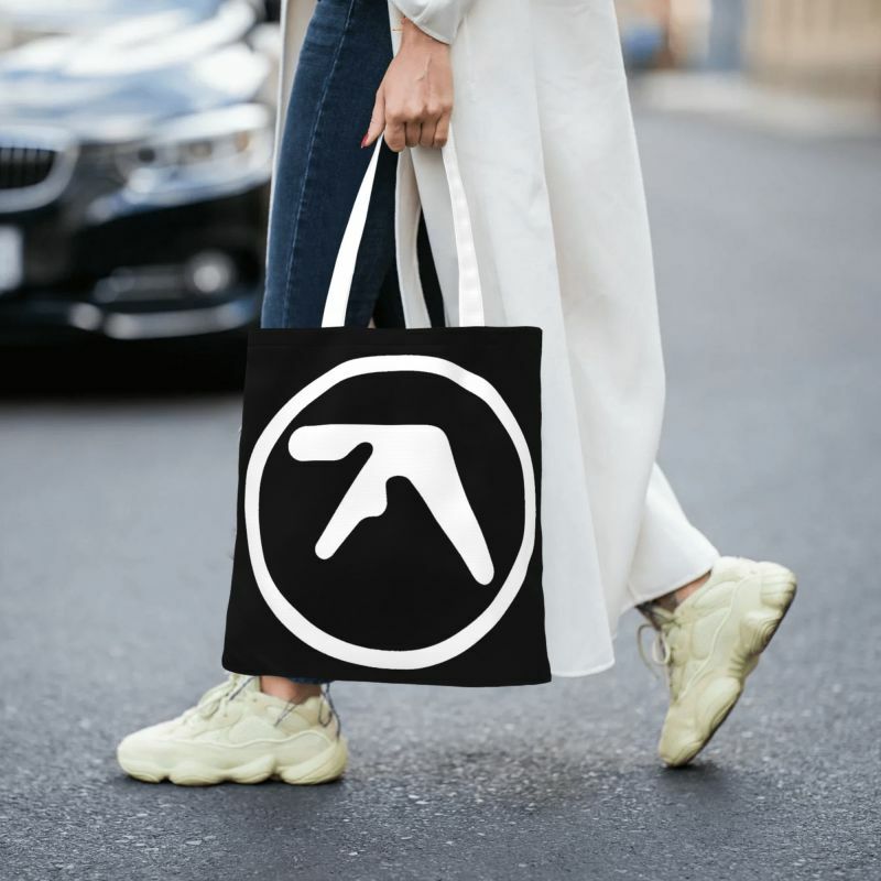 مخصص أفكس التوأم قماش حقائب تسوق المرأة دائم البقالة الإلكترونية الموسيقى الفنان منتج المتسوق حمل الحقائب