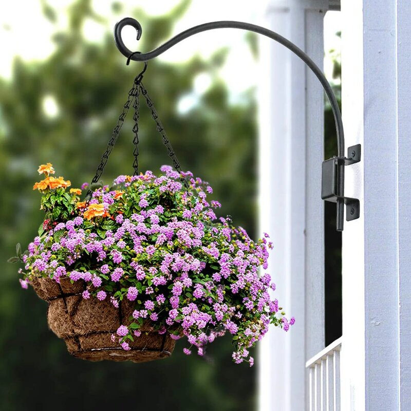 Поворотная вешалка-кронштейн для растений, Поворотная вешалка для растений на улице, крючки для растений, корзина для цветов, фонарь для вет...
