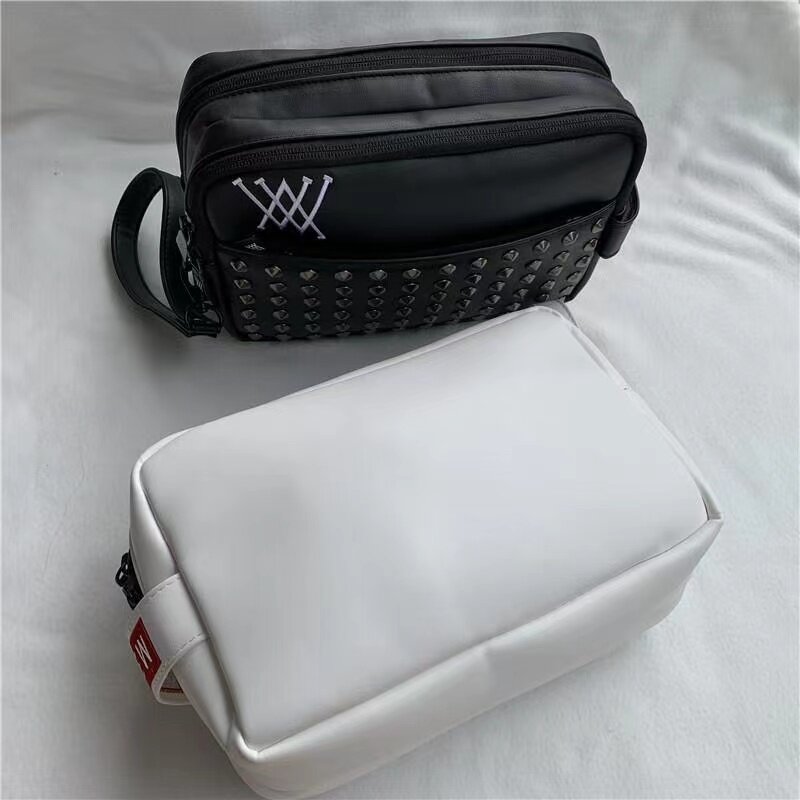 New Golf Bag  Fashion Trend Rivet Handbag Men and Women Universal Two Zipper Large Space Storage Bag