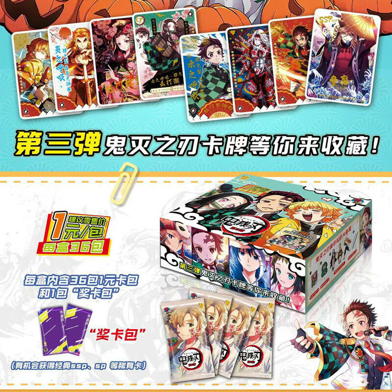 2022 Baru Anime Setan Pembunuh Kartu Kotak Hobi Koleksi TCG Bermain Permainan Kartu Langka Kimetsu No Yeyang Angka untuk Hadiah Mainan Anak-anak