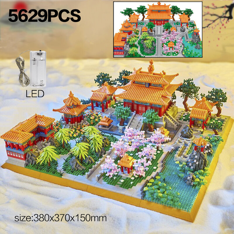 16229 шт. новый вызов всемирно известный 3D архитектурный комплекс строительные блоки взрослые высокие сложности модель в китайском стиле игр...