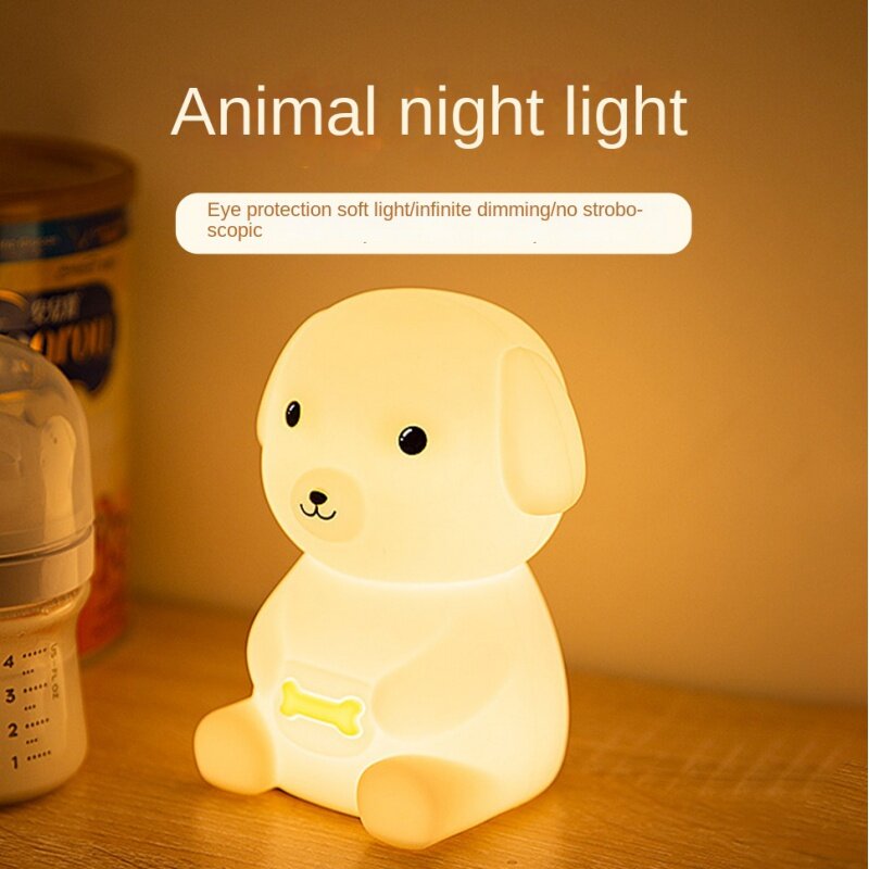 Dudu Coelho Silicone Night Lamp, Carregamento USB, Raquete de controle remoto colorido, Luz de sono, Luz noturna