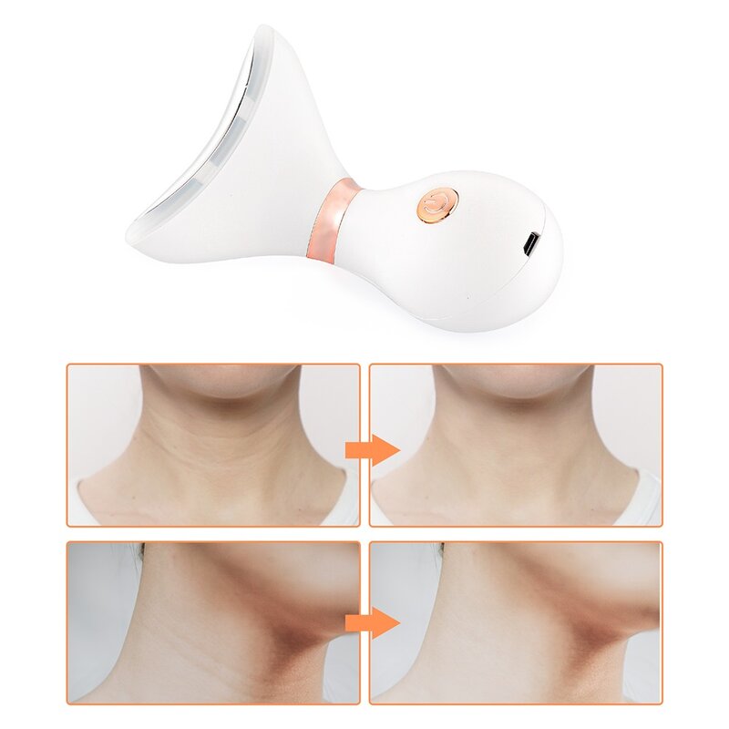BOXYM Neck Face Beauty Device LED Photon Lifting Massager Red Light Therapy Skin EMS Massage Reduce Double Chin Rechargeable