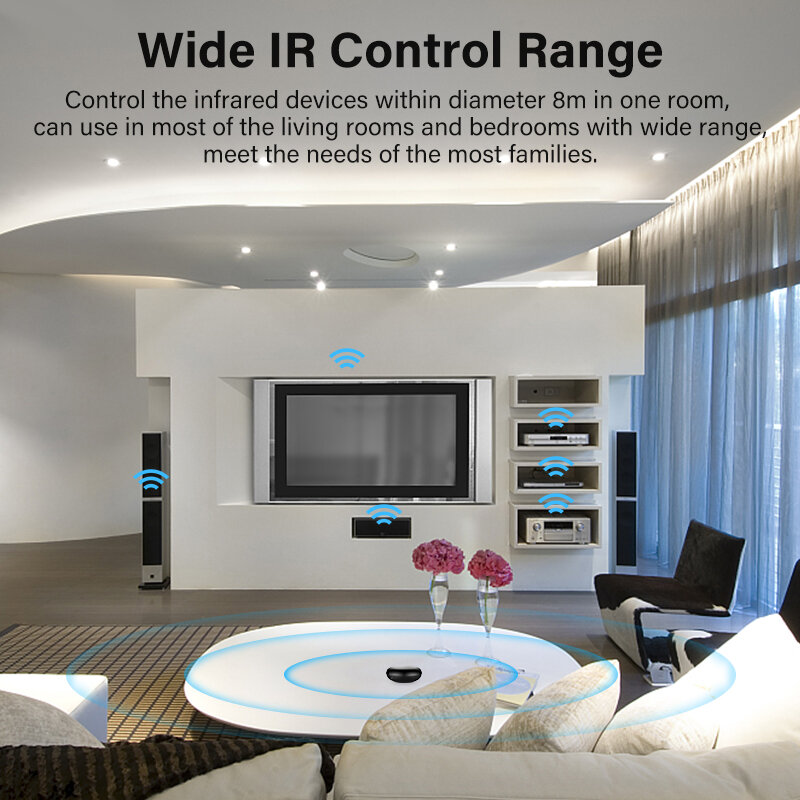 2 pçs tuya wi fi casa inteligente ir remoto universal controlador remoto para condicionador de ar tuya vida inteligente app controle remoto