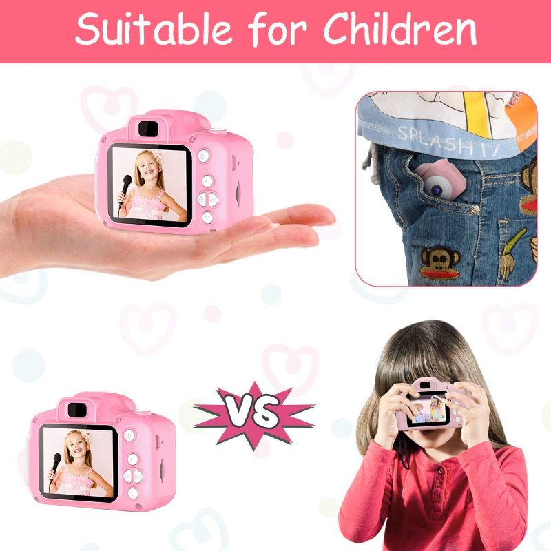 Aparat cyfrowy dla dzieci zabawki dla wieku 3-8 lat, aparaty dla małych dzieci Mini Cartoon RechargeableToys aparat odporny na wstrząsy 8MP HD KidsToy kamera