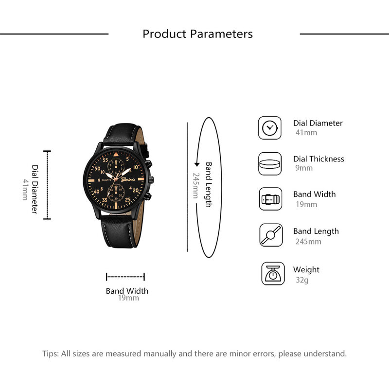 Jam tangan pria baru Set gelang mewah jam tangan kuarsa kulit coklat bisnis modis untuk pria Set hadiah jam tangan pria
