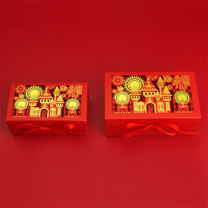 LPZHI 20 pezzi scatola di nozze scavata con nastro tagliato al Laser per addio al nubilato anniversario bomboniera biscotto al cioccolato regalo di caramelle