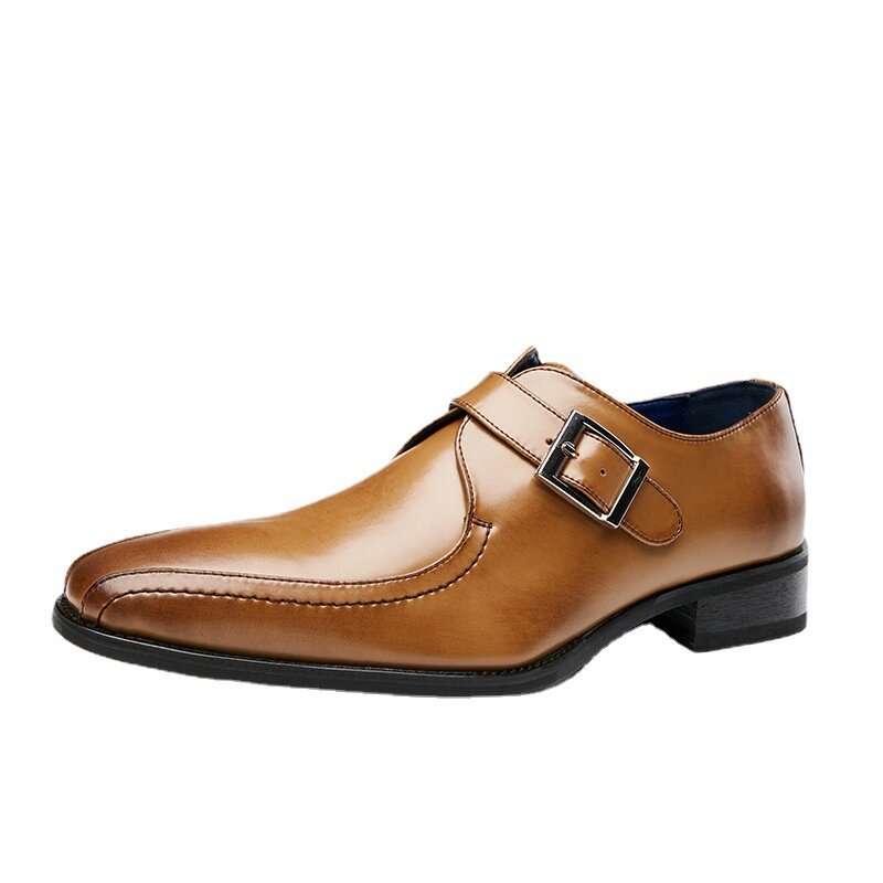 Sepatu Pria Mewah 2022 Sepatu Oxford Tali Monk Kulit Patnet untuk Pria Sepatu Formal Setelan Bisnis Pernikahan Pria Hitam Coklat