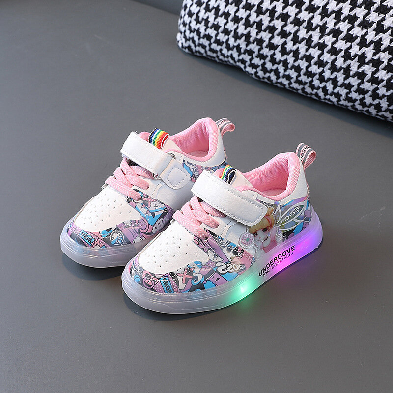 Größe 21-30 Kinder Luminous Prinzessin Schuhe Kinder Beleuchtete Sport Turnschuhe Baby LED Lichter Laufen Schuhe Mädchen Nette Casual schuh