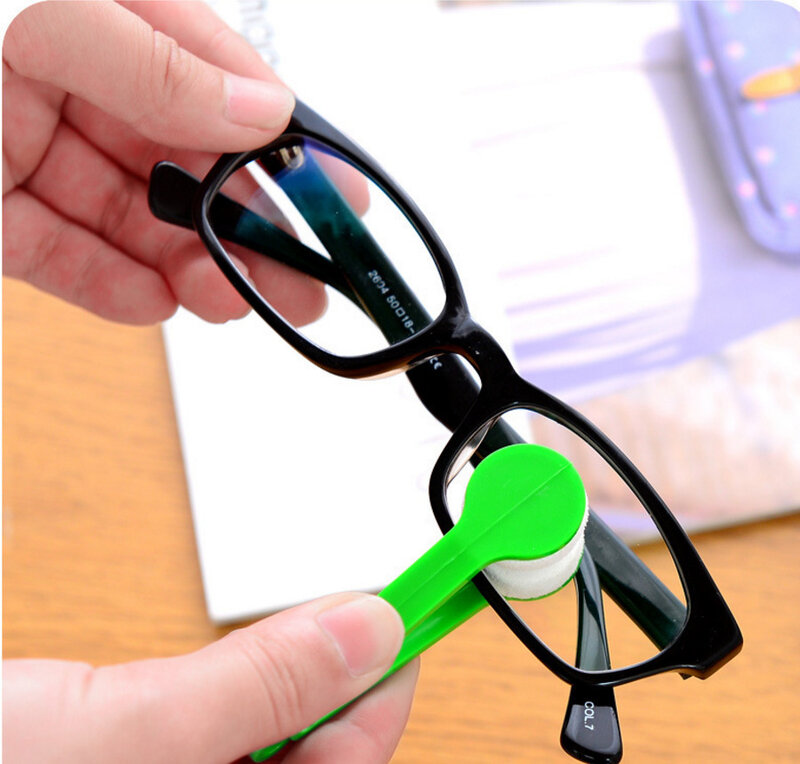 Portable Multifunctional Glasses Cleaning Rub Eyeglass Sunglasses Spectacles Microfiber Cleaner Brushes Wiping Tools Mini 1 Pcs