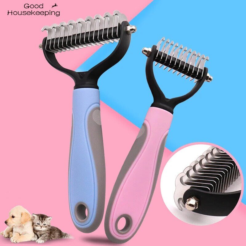 Cortador de pelo de gato y perro para mascotas, herramientas de eliminación de pelo, peine, cepillo de doble cara, productos para mascotas