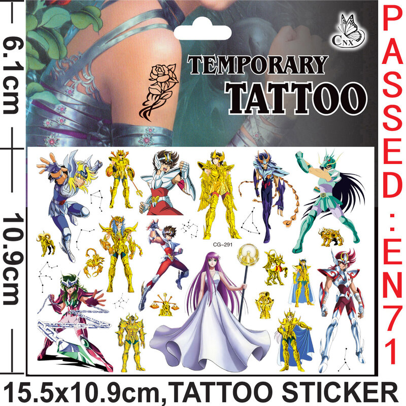 ANIME Dragon Ball Anime One Piece Tattoo Stickers Water Transfer Stickers DIY Cute Toys Games Anime Stickers Kawaii Gift