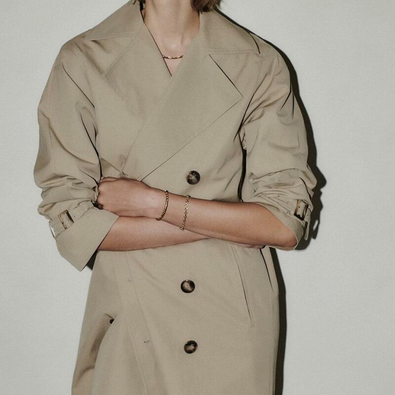 BM & ZA-Trench-coat à double boutonnage pour femmes, vêtements rétro décontractés, mode sur le genou, automne, nouveau